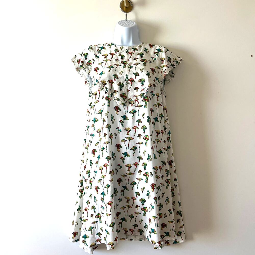 Asos Native Youth White Multicolor Mushroom Mini Shift Dress Womens XS NWT